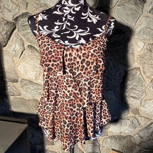 NWT Shade & Shore Cheetah Print Tankini Top M